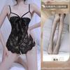 Sex underwear lace temptation transparent hollow sexy onesie bow qqny open uniform set