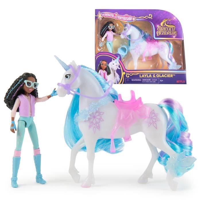 Figurines Layla + Glacier - 5 accessoires inclus - dès 4 ans - L'École des Licornes