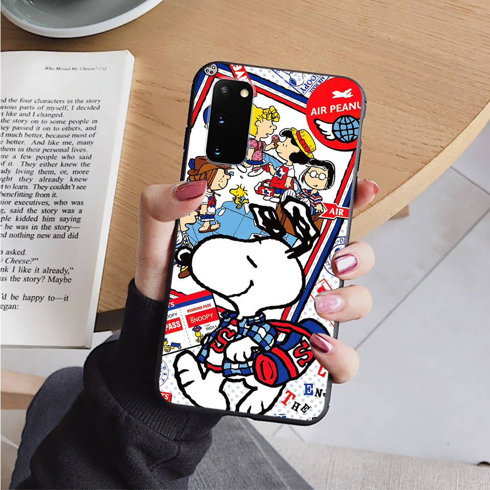 AN11 Snoopy Black Case for Xiaomi Poco X6 M5 M6 F5 F6 F1 C65 C55 C50 C51 C40 Redmi Note 7 8 14C A3X 13C 12C 11 10A 9C Pro Sofe Cover