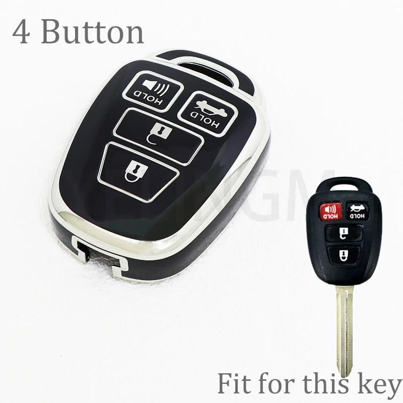 4 Кнопки Новый ТПУ Чехол Оболочка Для Ключа Автомобиля Для Toyota Prius Corolla Yaris Avensis Camry Rav4 2012 2013 2014