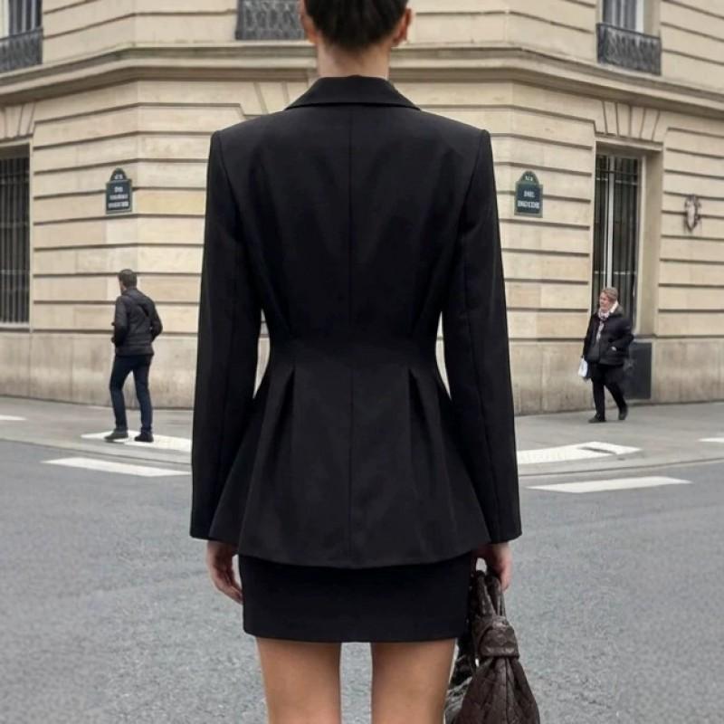 2026 Fall Womens Tailored Blazer Skirt Set Slim Fit Office Workwear