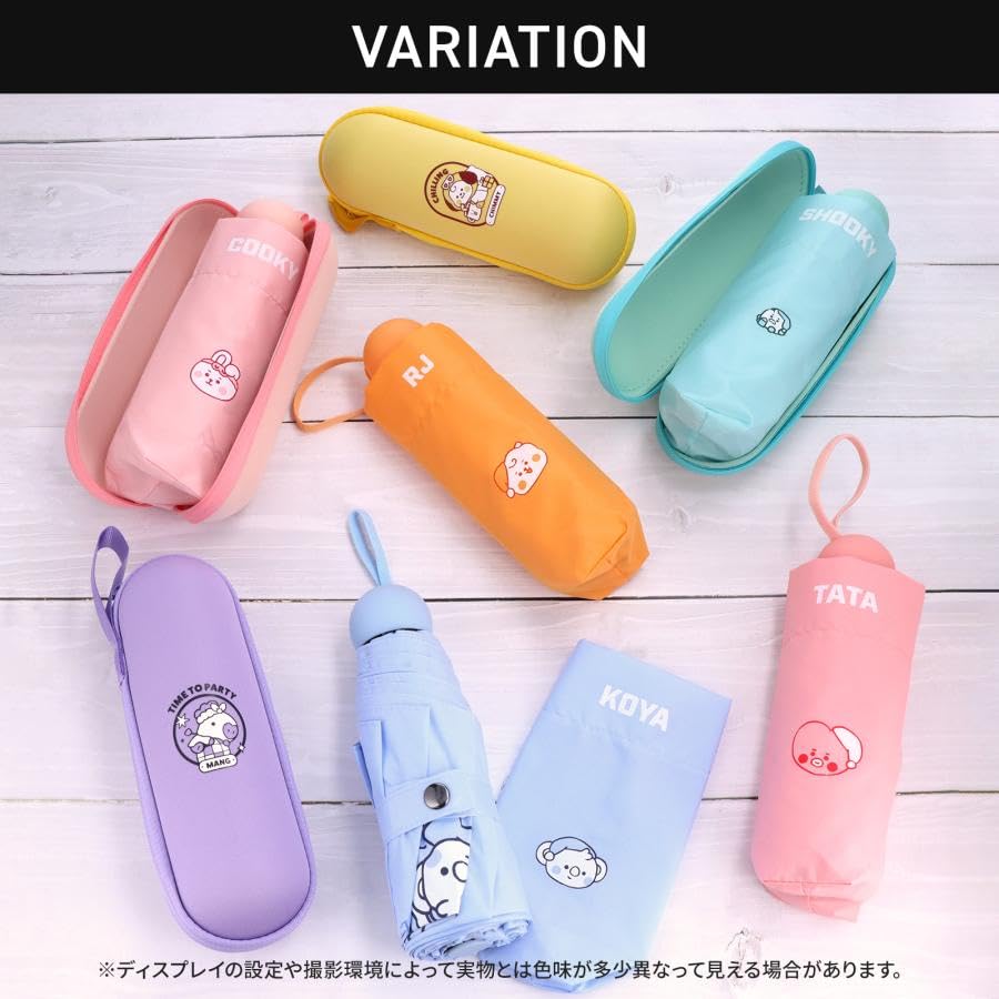 BT21 официальный складной зонт TATA красный дизайн персонажа компактный зонт сумка для хранения с жестким чехлом подарок на день рождения спасибо