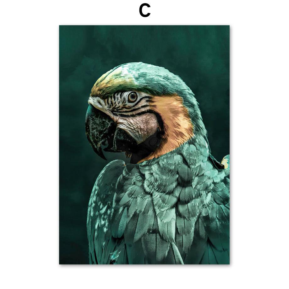 Ара Фламинго Жираф Тигр Павлин Тропические животные Плакаты на скандинавскую тему и принты настенная живопись на холсте Декор для дома и комнаты