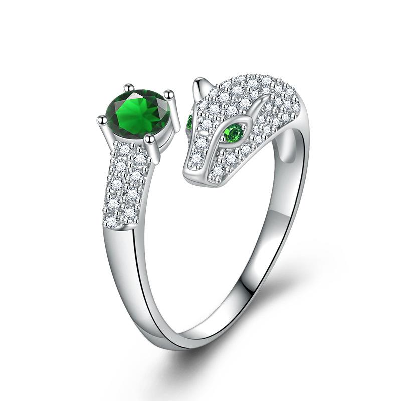 POMOiii Кольцо с головой леопарда, открывающиеся кольца изменяемого размера для женщин, циркон, помолвка, ювелирные изделия, подарок