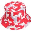 Bucket Camouflage CZ528 [White Fang] Hat, Pattern, Digital, Reversible, Stylish, Travel, Men's, Women's, (Red)