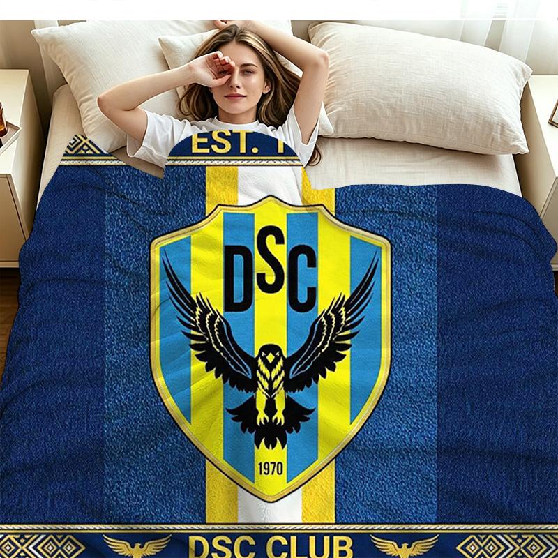 DUHOK SC Logo Print Flannel Blanket High Quality Warm Comfortable Cover for All Seasons Perfect for Gifts Home Decor