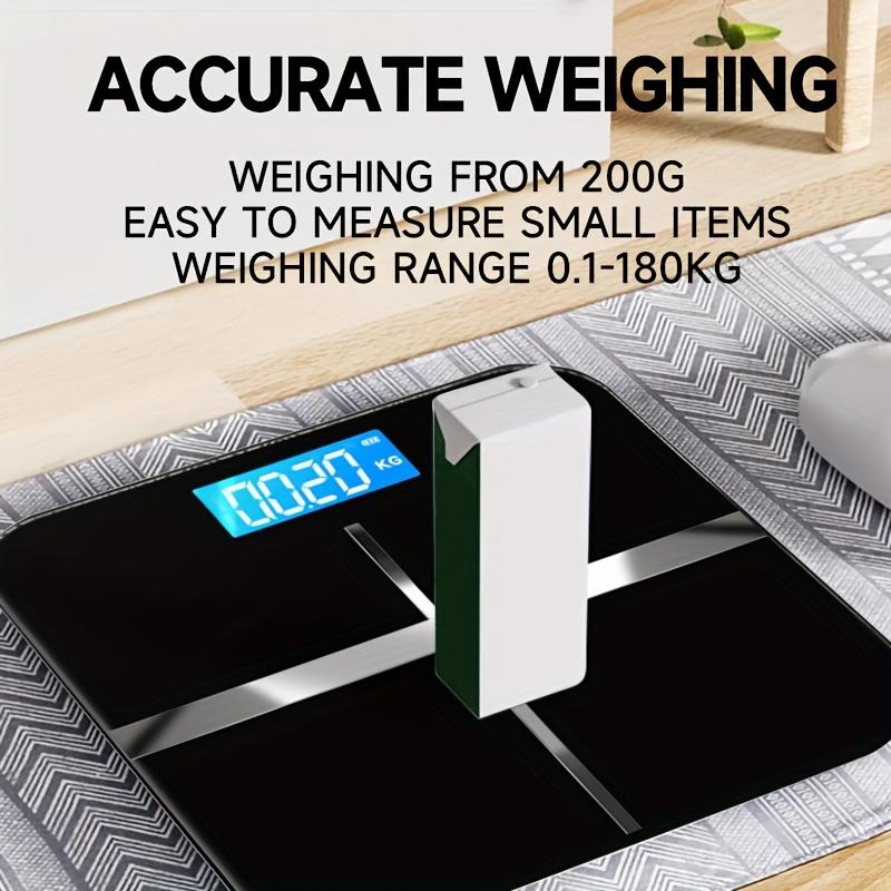 high quality1pc Black Smart Scale, Fashionable Body Weight Scale with Digital Display, LCD Screen, High Precision, Modern Design Suitable for Home,