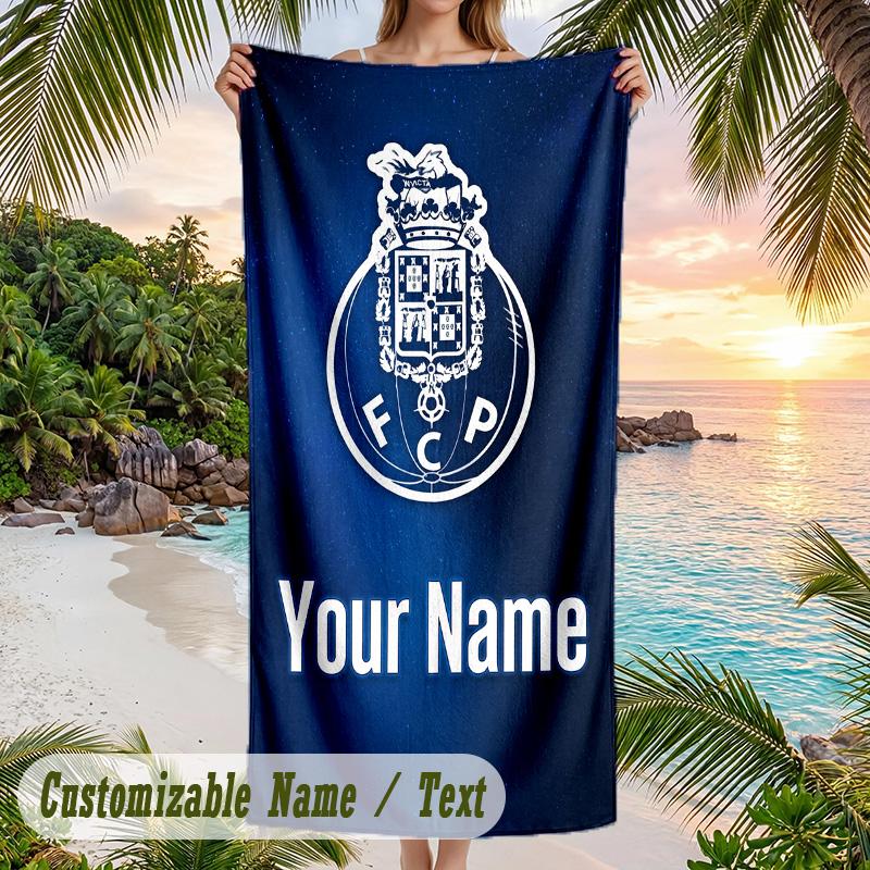 Beach Towel FC Porto Print Custom Name Text Soft Towel for Swimming Pool