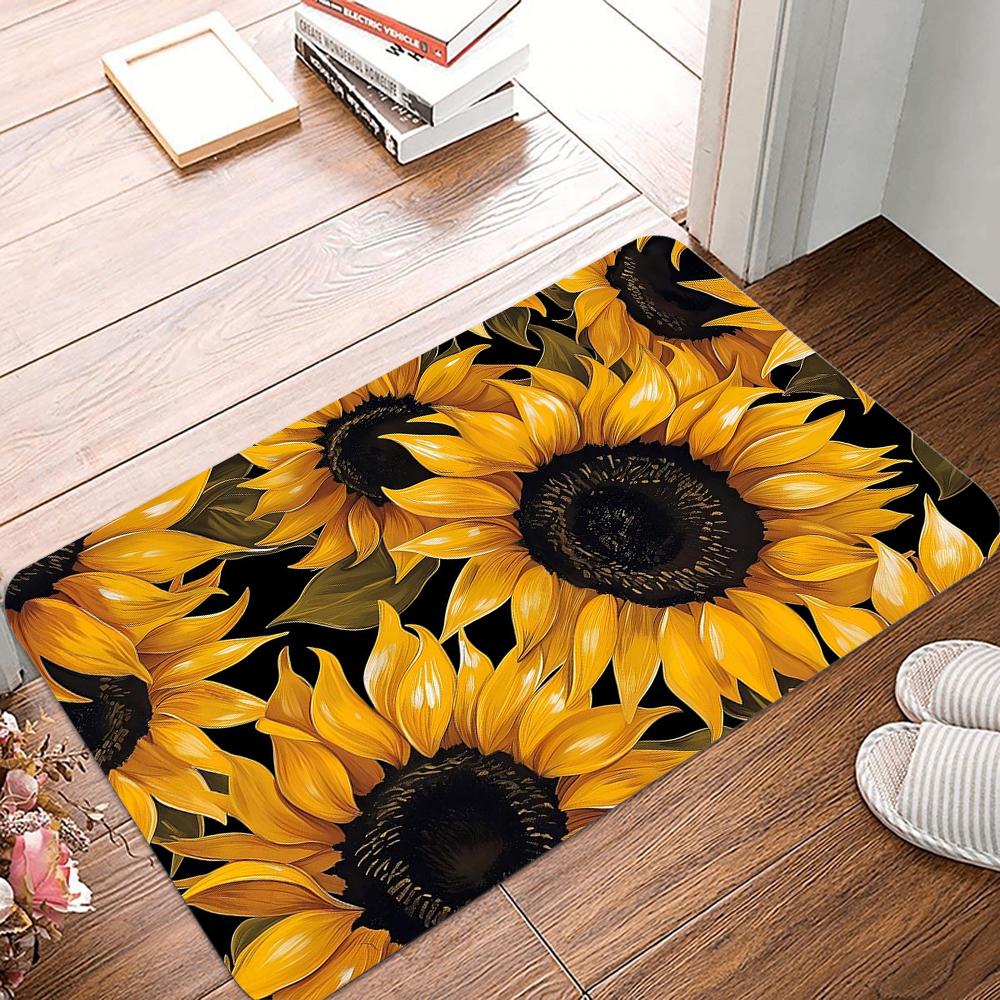 Vintage Flowers Print Doormats Non-Slip Washable Bathroom Rugs Creative Bath Rug For Bedroom Living Room Entryway Decor