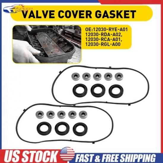 2Set Engine Valve Cover Gasket Set For 2006-2008 Honda Ridgeline 12030-RDA-A02