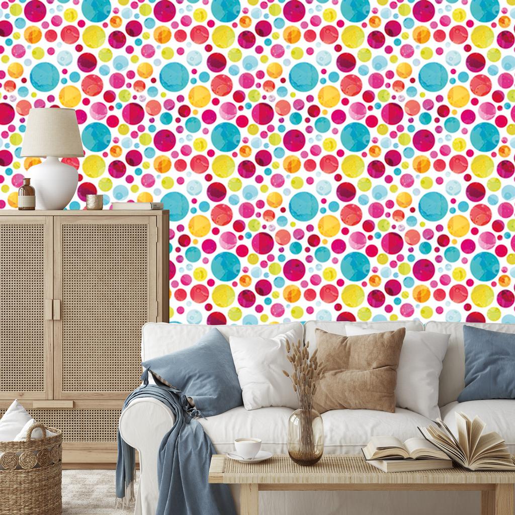Fashionable colorful dots wallpaper for living room and bedroom 50x1000