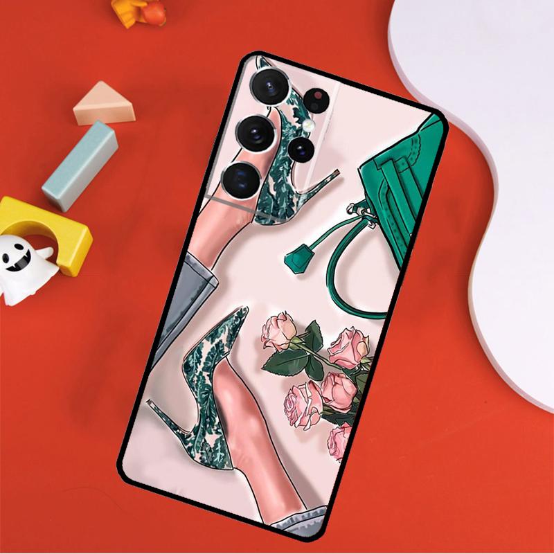 Модный Чехол для Телефона на Высоких Каблуках для Samsung Galaxy S25 Ultra S24 Ultra S9 S10 S20 S21 S22 S23 Plus S24 FE