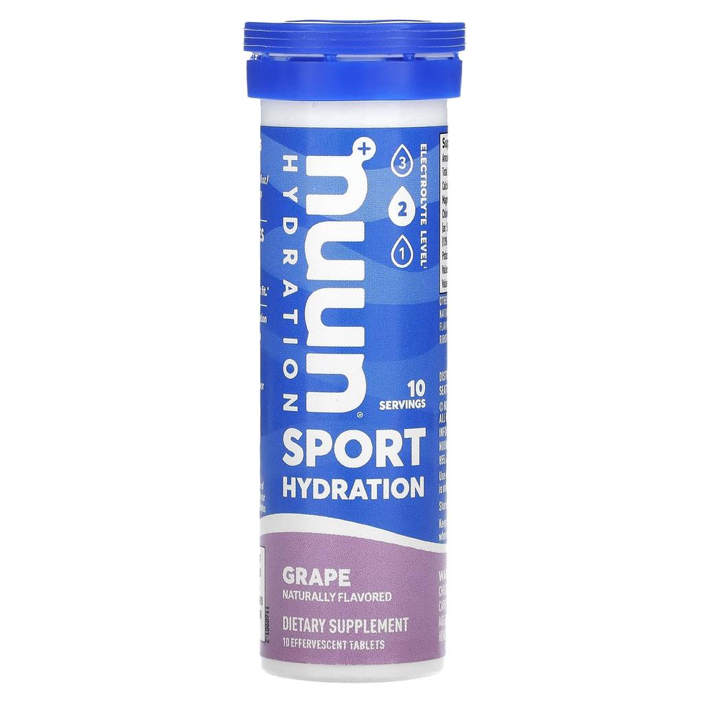 Nuun Hydration, Effervescent Electrolyte Supplement, Grape, 10 Tablets