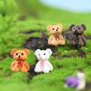 4pcs /Box Cute Little Bear Doll Moss Micro Landscape Set, Handmade DIY Assembly Warm Desktop Decoration Ornament