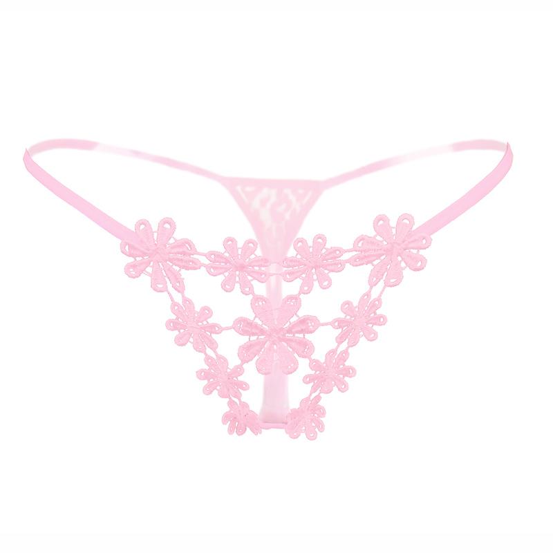 Женское нижнее белье с вышивкой, стринги, ажурное нижнее белье, женские трусики с Т-образной спинкой, сексуальные трусики с низкой талией KL65