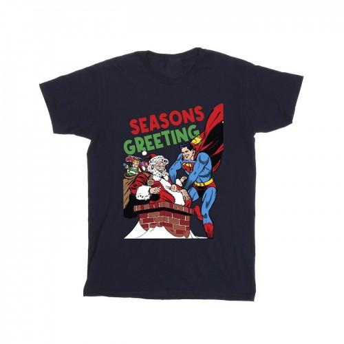 DC Comics Mens Superman Santa Comic T-Shirt