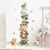 Cartoon Cute Animals Wall Stickers for Kids Room Bear Rabbit Sticker Wallpaper Nursery Room Decals
