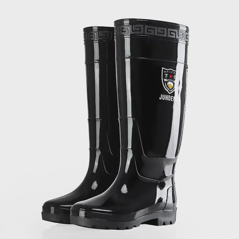 Men's High-Top Thick-Soled Non-Slip Rubber Rain Boots for Construction and Labor Protection.