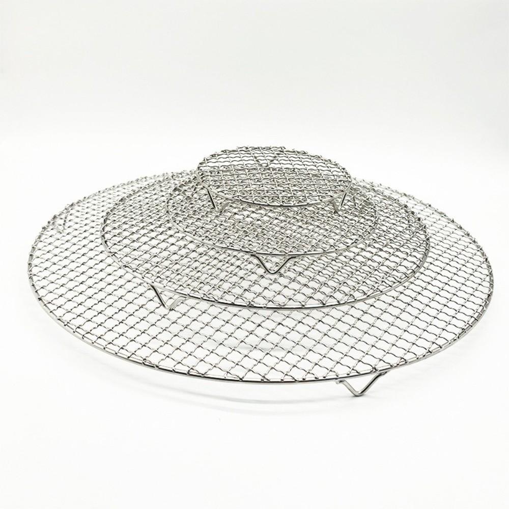 Round Shape BBQ Cooling Rack Stainless Steel Baking Rack Durable Air Fryer Rack Outdoor Camping