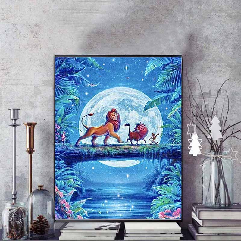 Disney 5D DIY Алмазная мозаика Хакуна Матата Иллюстрация Из Короля Льва Вышивка Мозаика Крестик Домашний Декор Подарок Поделка