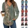 Женские модные толстовки с капюшоном V-образным вырезом с длинным рукавом и принтом на шнурке, повседневные свободные пуловеры