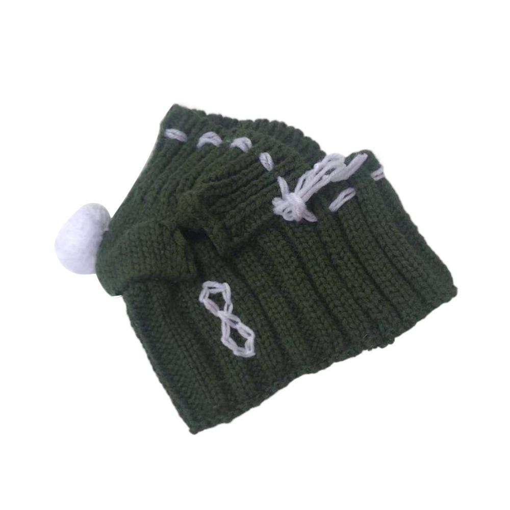 Шерстяная зимняя шапка для собак красного/зеленого/серого цвета, рождественские шапки для домашних животных, шапка для щенков с мячом для улицы