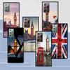 Flag United Kingdom London Case for Samsung Galaxy Note 20 Ultra 10 Lite 9 8 A12 A52 A51 S20 FE A50 A21s Black Soft Phone Coque
