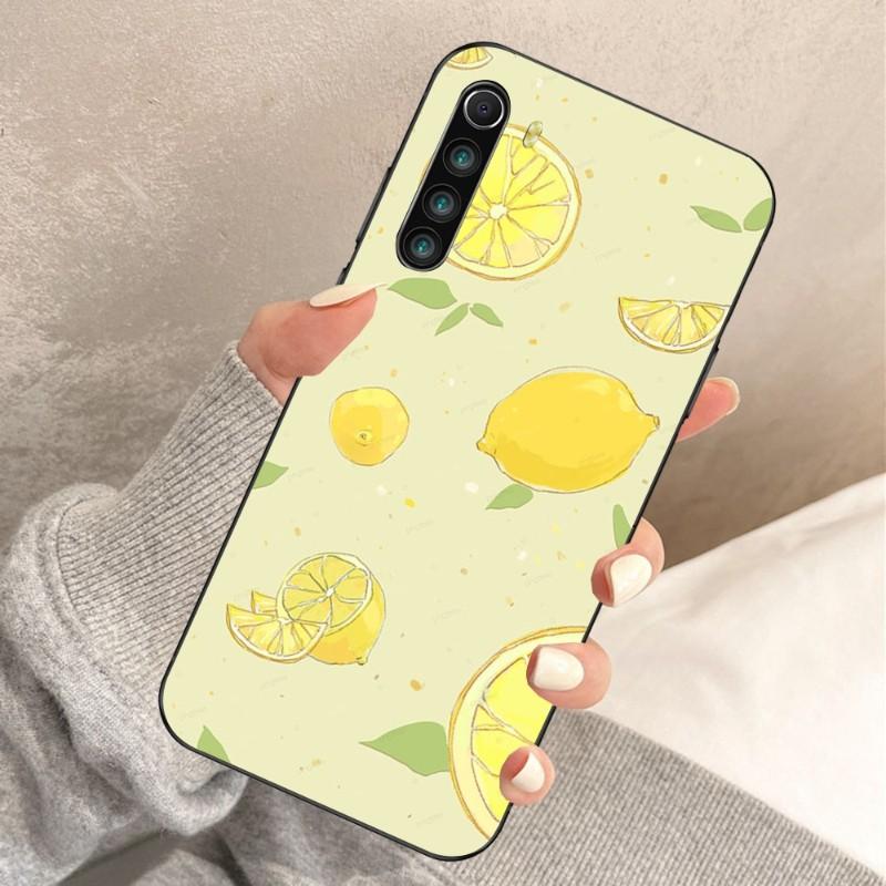 Чехол для телефона Lemon Summer Fruit Yellow для Xiaomi Redmi Note 11 10 9T 8 7 Pro Redmi 10 9 9A 9C 8 7 6, мягкий черный чехол для телефона