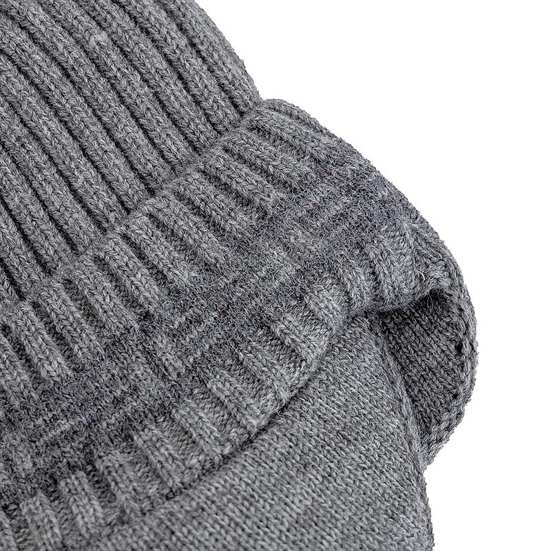 New Style Plush Fur Lined Winter Hat With Earflap Fashion Beanie Hats Men Outdoor Keep Warm Cap Winter Hat Father Warm Gift