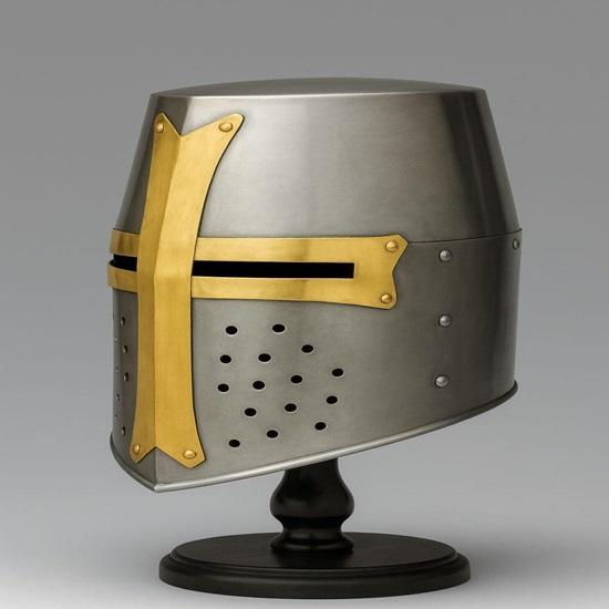 Medieval Crusader Great Helm  Templar Knight Helmet Steel Armor Helmet for , Cosplay  Halloween Costume