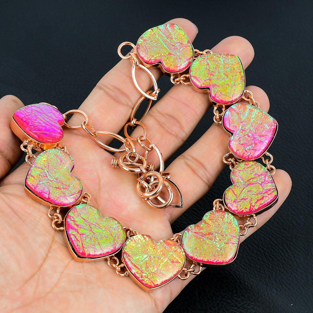 Pink Triplet Opal Necklace,  999 Copper Wire Wrapped Gemstone Jewelry, Handmade Necklace, For Thanksgiving