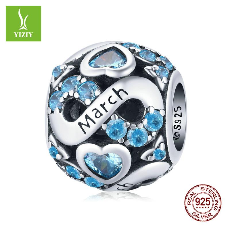 Декабрьский камень рождения Бижутерия из бусин Серебро S925 Созвездие Переводная бусина Bsc508