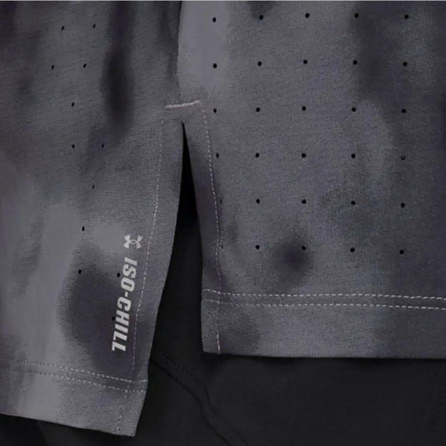 Under Armour Мужская дышащая футболка с коротким рукавом для бега серии Launch Elite Cool, топы, титаново-серый 1389804-024