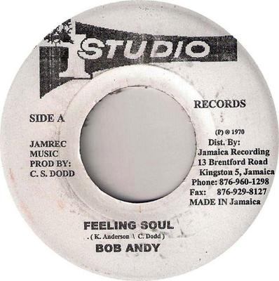 7-дюймовая пластинка BOB ANDY Feeling Soul NONE Studio One 2002 Ямайка Регги Ска Даб Б/у