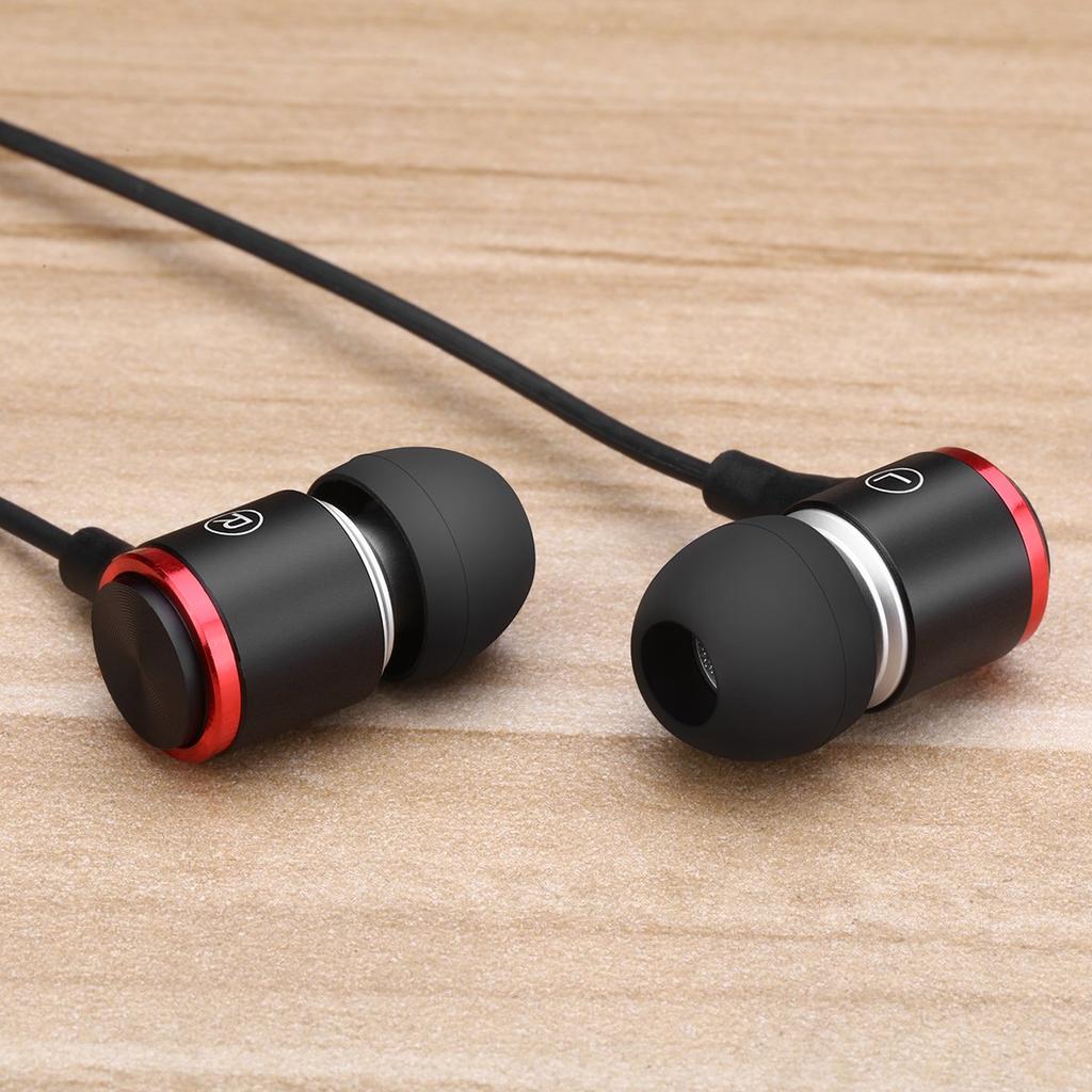 Earphones Earphones High Resolution Deep Bass Wired Earphones with Microphone Canal Earphones Stereo Earphones Type Sound Leak Prevention Lightweight