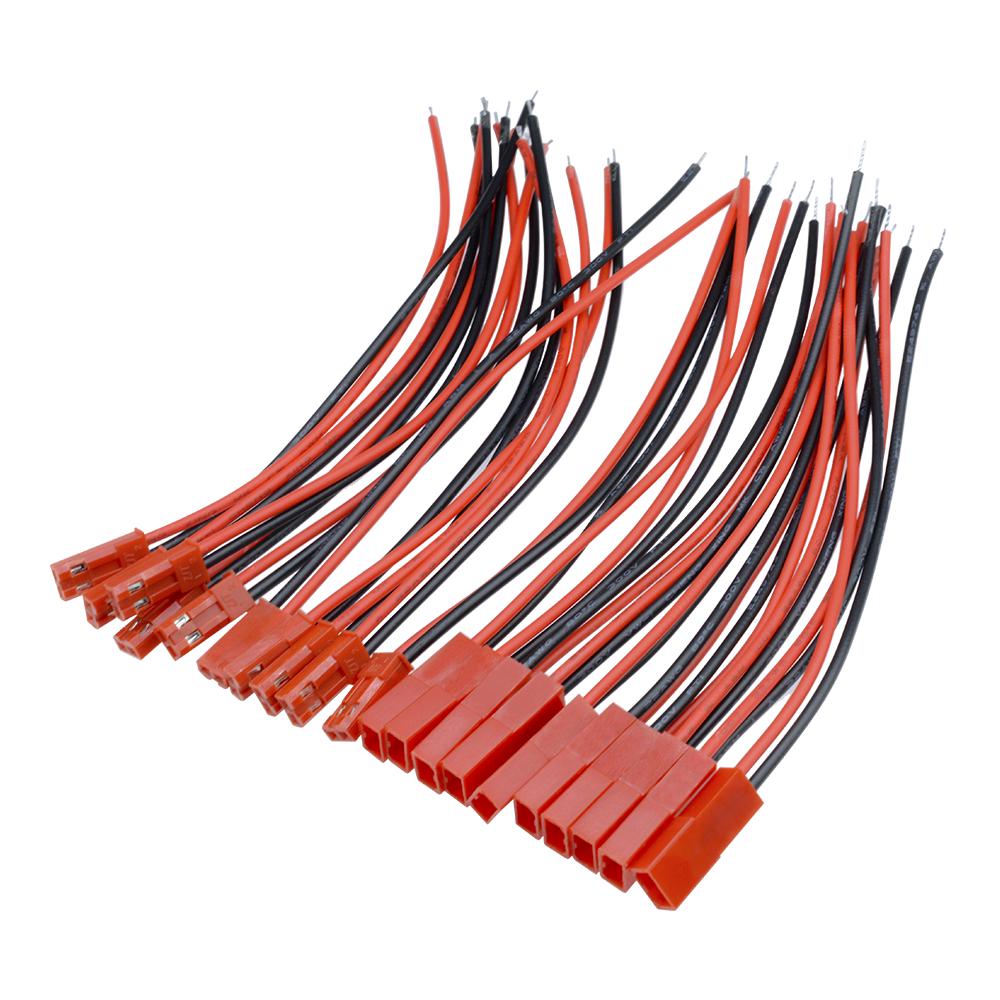 10 шт. Разъем-штекер 22 AWG для JST 2-контактный папа/мама для разъема JST RCY Кабельный провод для светодиодной ленты, RC-игрушек, аккумулятора