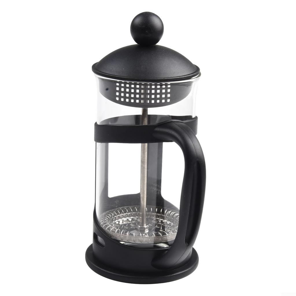 Кофейник 16x7,7 см. Пресс для кофе, 1 шт., черный, прозрачный