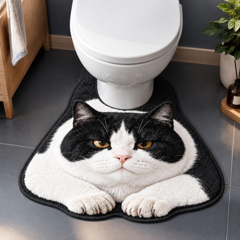 Non-slip Bathroom U-shaped Mat Absorbent Bath Mat Novelty Toilet Floor Rug Bathroom