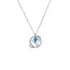 S925 Sterling Silver Dream Planet Blue Glaze Crystal Necklace Japanese and Korean Partysu Ins Style Clavicle Chain Pendant