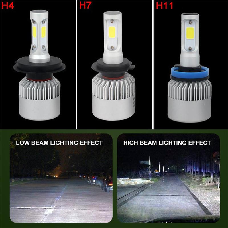 1Pc H4 H7 H11 COB Car LED Headlight Bulbs Hi-Lo Beam 36W 16000LM 6000K Auto Headlamp Led Car Light 12V Car Styling Bright