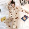 Cartoon Cute Patterned Long Sleeved Pajamas Set Female Spring Sleepwear Comfortable Cotton Round Neck Pajamas