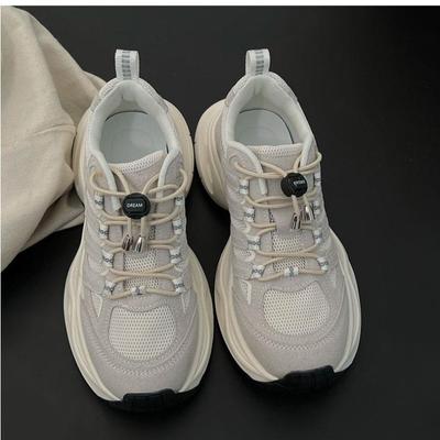 2024 Новые женские спортивные туфли из сетчатой ткани с дышащей отделкой Повседневные легкие однотонные женские туфли с перекрестной шнуровкой