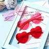 Heart-Shaped Rimless GlassesTransparent Candy ColorPlastic Frame FashionEyewear for Men WomenParty Gift UV Protection Sunglasses