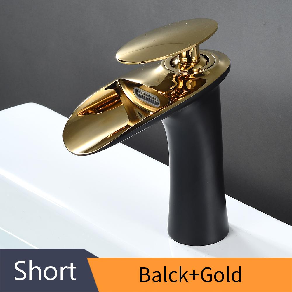 Gold Basin Faucets Waterfall Bathroom Faucet Single Handle Basin Mixer Tap Bath Faucet Brass Sink Water Crane Silver 855923