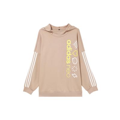Свободный крой с капюшоном Neo Logo Print Women Hoodie Pearl-Pink FU1053