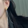 Золотые и серебряные контрастные серьги-луна с бахромой женские нишевые высококачественные приятные женские серьги холодного стиля с задним креплением