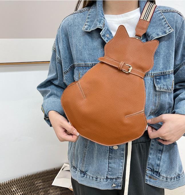 Нагрудный рюкзак Женская дофаминовая сумка Милая сумка с кошкой Ретро нагрудная сумка Поясная сумка Для выхода Женская сумка