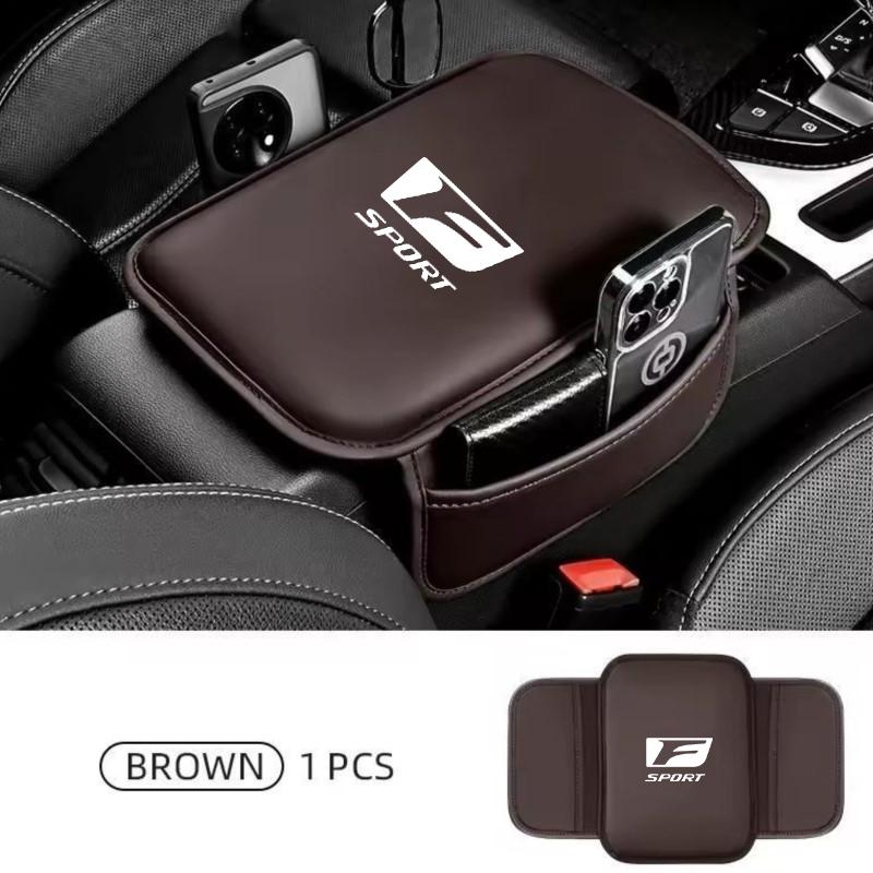 Leather Car Emblem Armrest Pad Storage Box Elbow Support Mat For Lexus F SPORT IS250 IS200 CT200h GS300 LS430 RX450h LX570 IS300