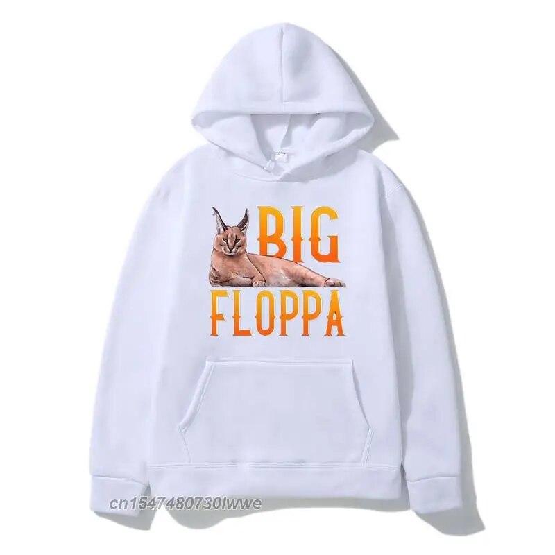 Big Floppa Meme Cute Caracal Cat Толстовка с капюшоном унисекс/женская толстовка унисекс большого размера для парней Симпатичные универсальные черные пуловеры с капюшоном