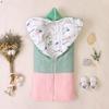 Baby sleeping bag, thickened anti-kick sleeping bag with zipper, suitable for babies aged 0-24 months.